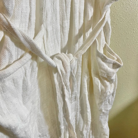 Free People Womens Size XL Henriette One Piece Jumpsuit Ivory Cotton Pockets NEW - Picture 8 of 9